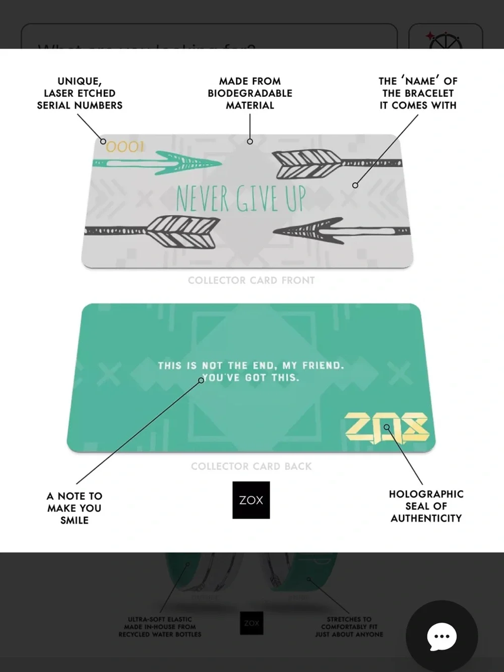 Never Give Up Reversible Bracelet - Mint/Gray